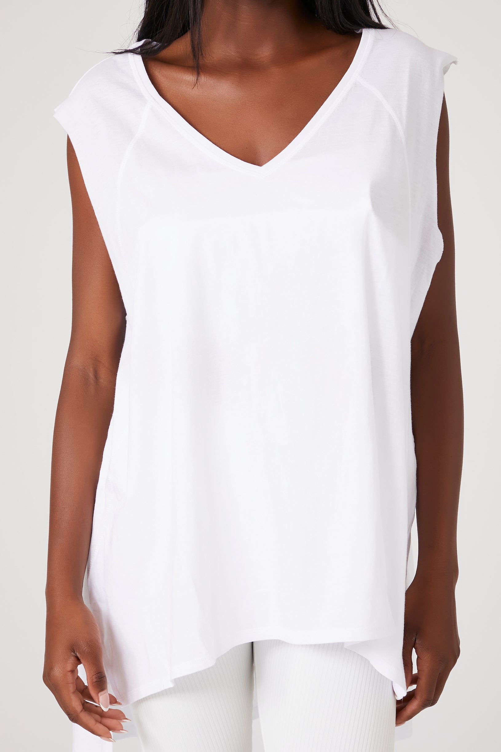 White Active Oversized Muscle Tee 4