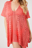 Coral Sheer Swim Cover-Up Dress 2