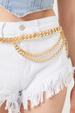 Gold Chunky Curb Chain Hip Belt 1