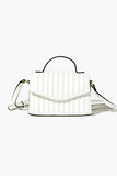 White Quilted Faux Leather Crossbody Bag 1