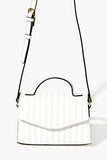 White Quilted Faux Leather Crossbody Bag 2