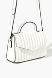 White Quilted Faux Leather Crossbody Bag 3