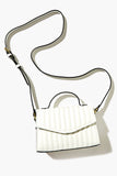 White Quilted Faux Leather Crossbody Bag