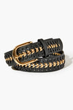Black/gold Chain-Link Faux Leather Belt 3