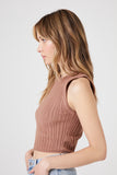 Almond Sweater-Knit Cropped Tank Top 2