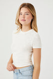 White Hibiscus Print Sweater-Knit Tee 2