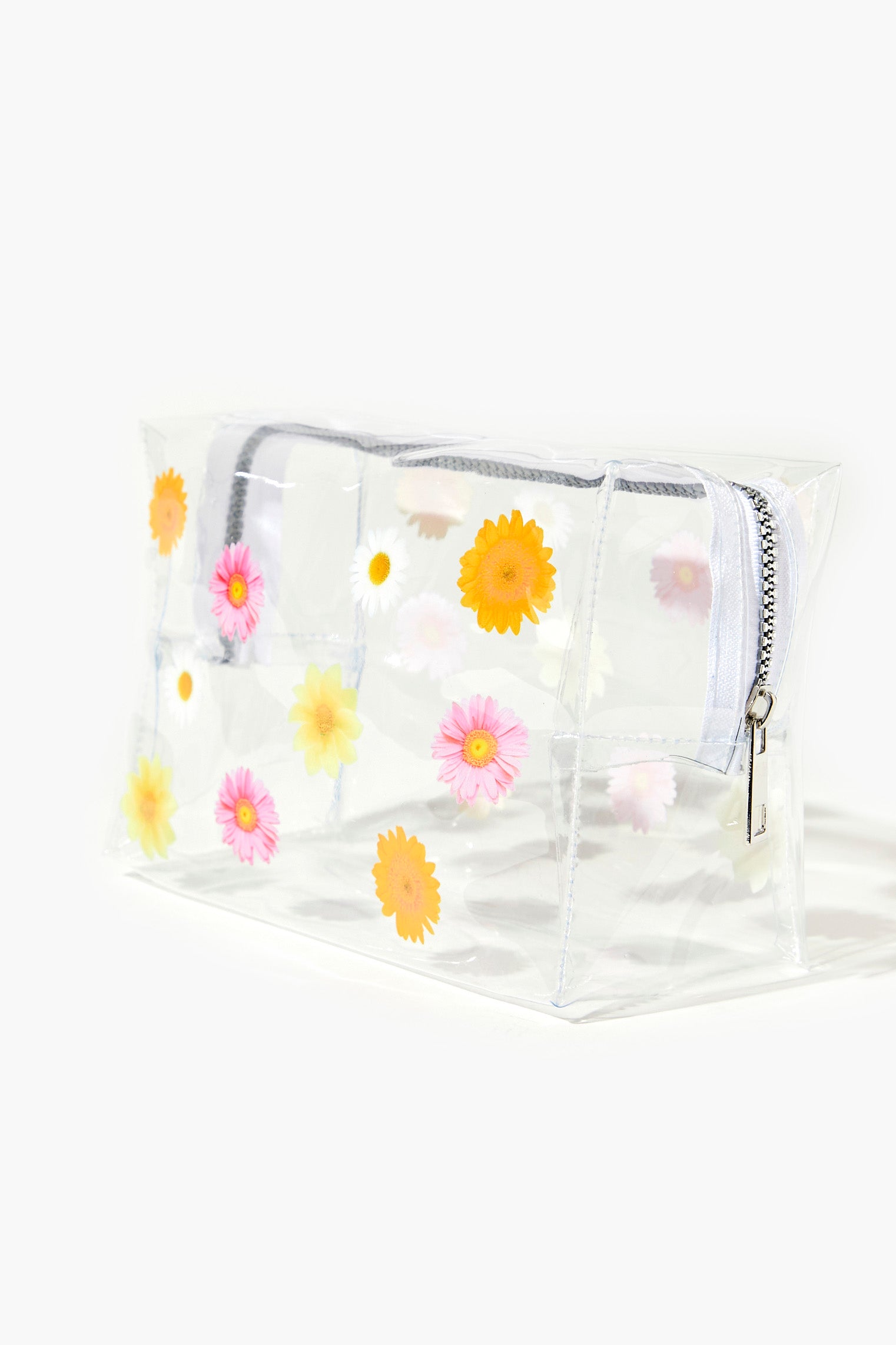 Clear/multi Floral Print Makeup Bag 1