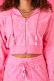 Pink Barbie Cropped Zip-Up Hoodie 2