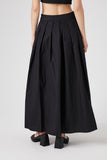 Black Pleated Poplin Maxi Skirt 4
