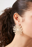 Gold Faux Pearl Floral Drop Earrings