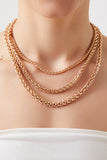 Gold Foxtail Chain Layered Necklace
