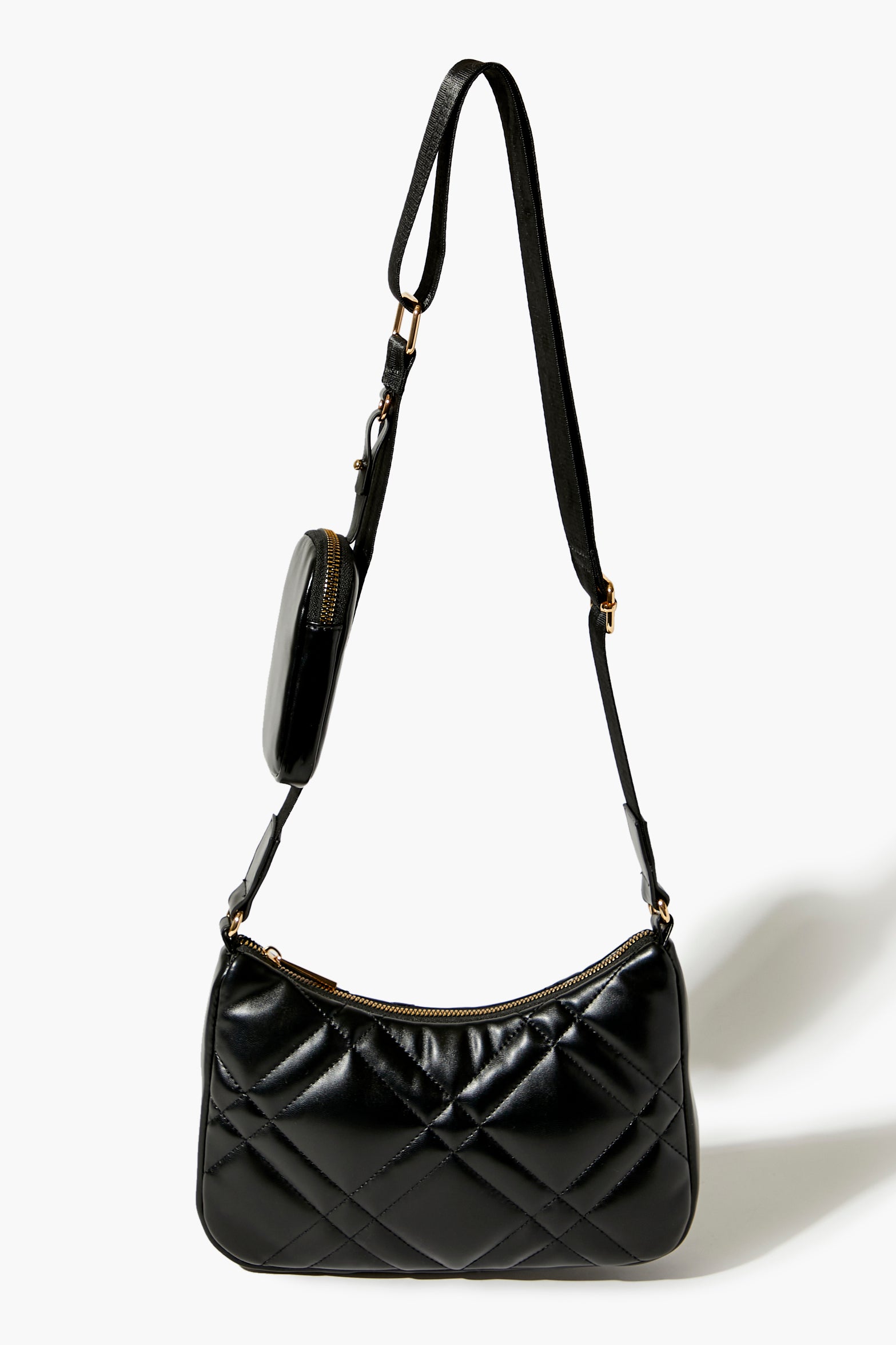 Black Quilted Crossbody Bag 2