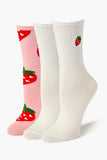 Pinkmulti Strawberry Crew Sock Set - 2 Pack