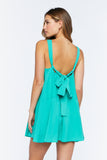 Green Drop-Waist Sleeveless Mini Dress 4