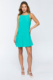 Green Drop-Waist Sleeveless Mini Dress