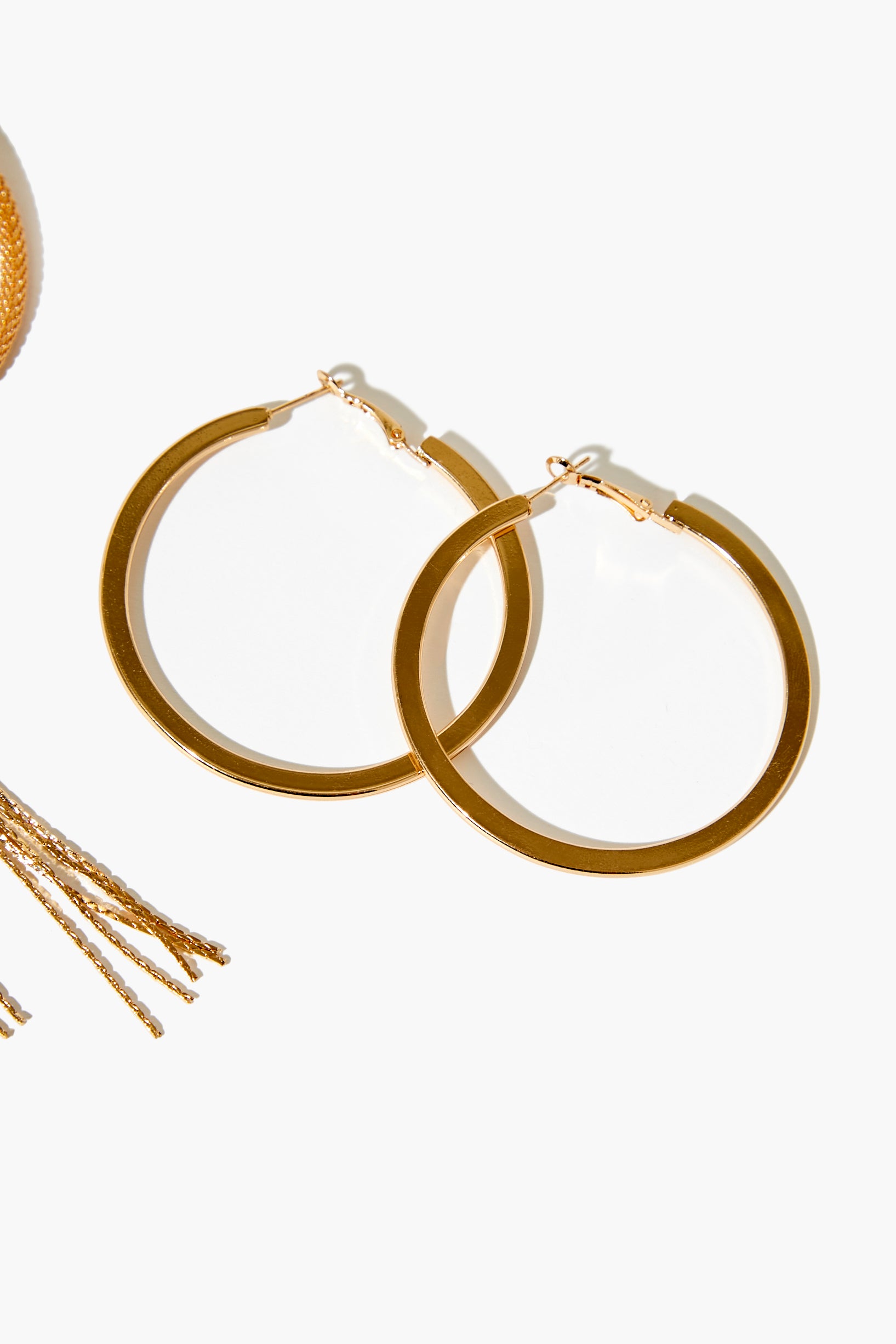Gold Braided Hoop Earring Set 3