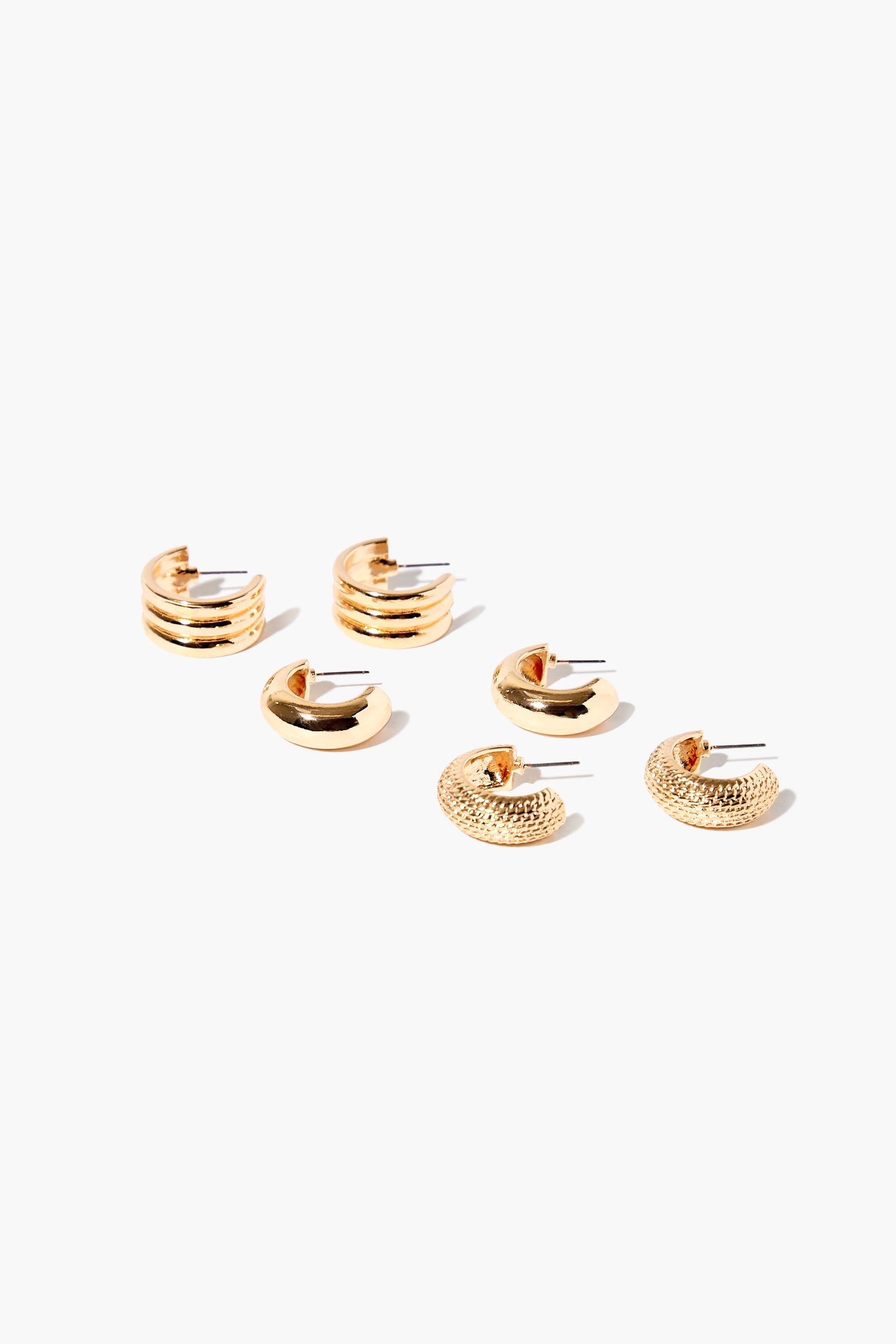 Gold Assorted Hoop Earring Set