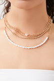 Goldcream Layered Faux Pearl Necklace