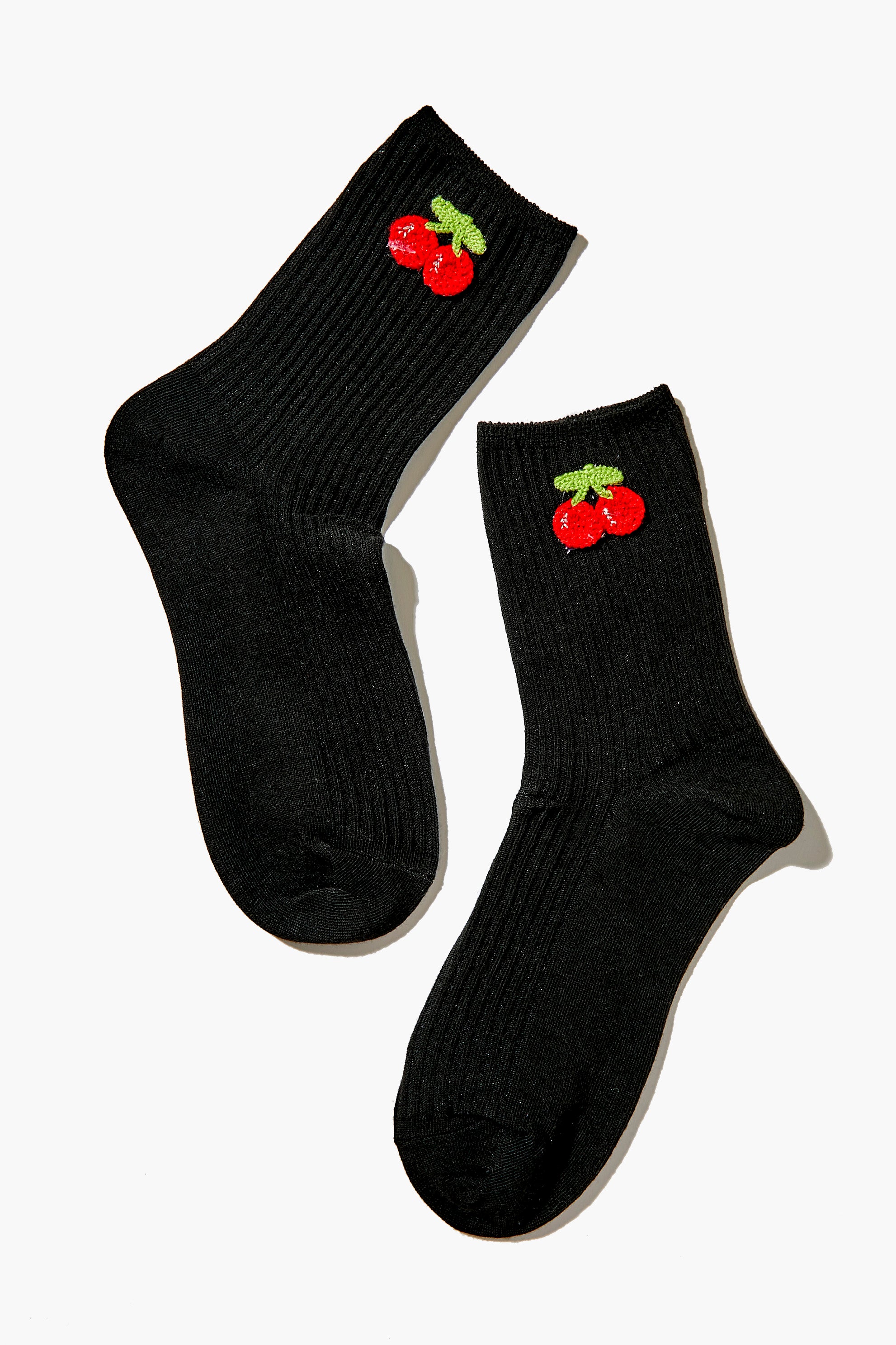 Blackmulti Cherry Print Crew Socks 1