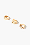Gold/Cream Faux Pearl Ring Set