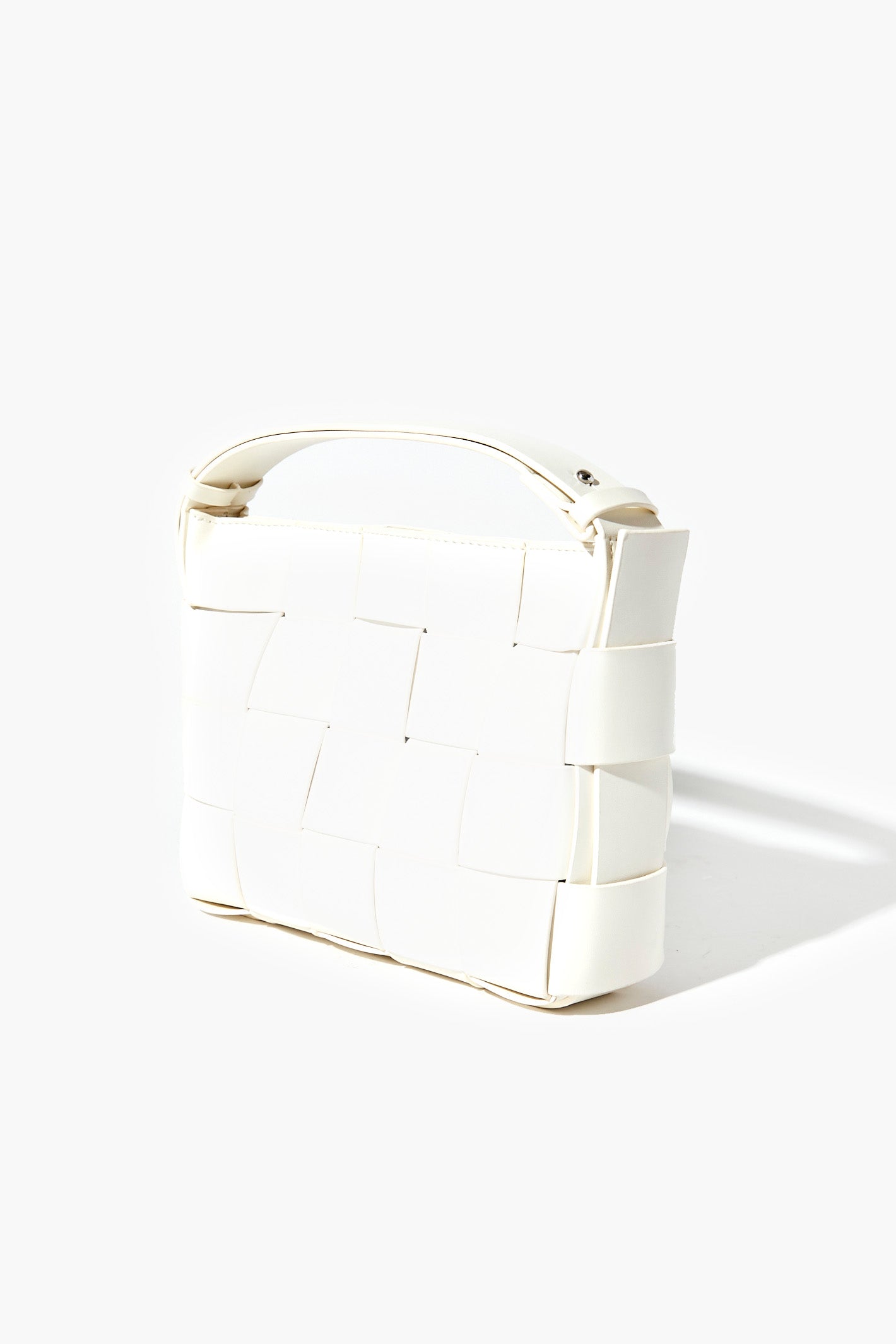 White Basketwoven Crossbody Bag 4