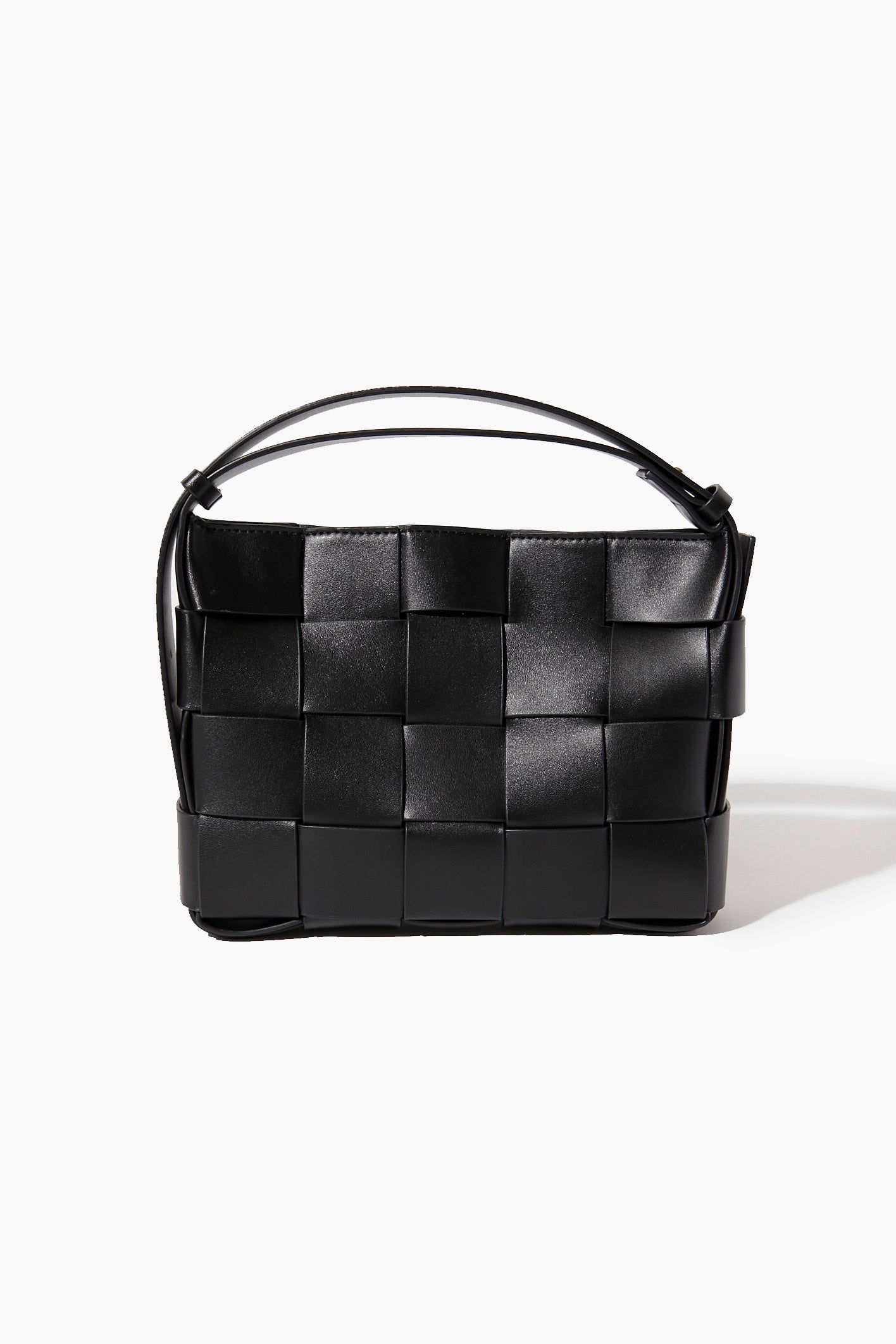 Black Basketwoven Crossbody Bag