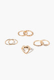Gold Assorted Heart Ring Set
