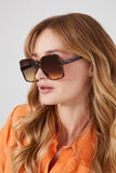Brown/Peach Oversized Square Sunglasses 1
