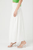 White Smocked Poplin Midi Skirt 2