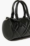 Black Faux Leather Quilted Crossbody Bag 5