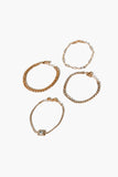 Goldclear Rhinestone & Faux Gem Bracelet Set