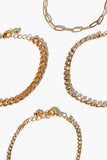 Goldclear Rhinestone & Faux Gem Bracelet Set 1