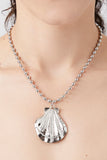 Silver Seashell Pendant Statement Necklace