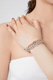 Gold/silver Layered Chain Bracelet Set