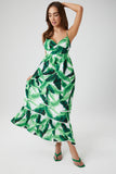 Greenmulti Tropical Leaf Cami Maxi Dress 