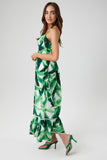 Greenmulti Tropical Leaf Cami Maxi Dress  1