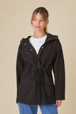 Black Hooded Uniform Utility Jacket