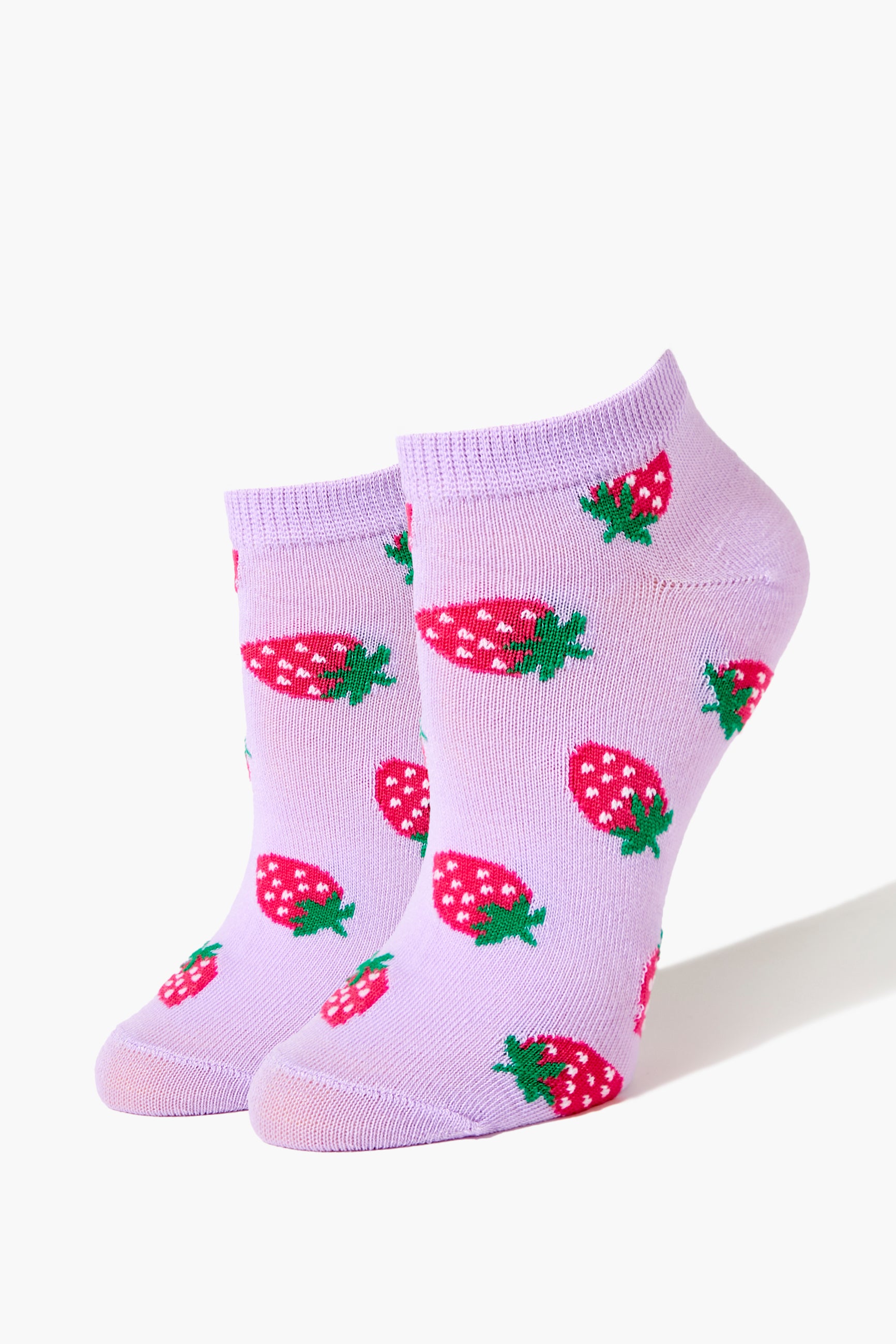 Lavendermulti Strawberry Print Ankle Socks