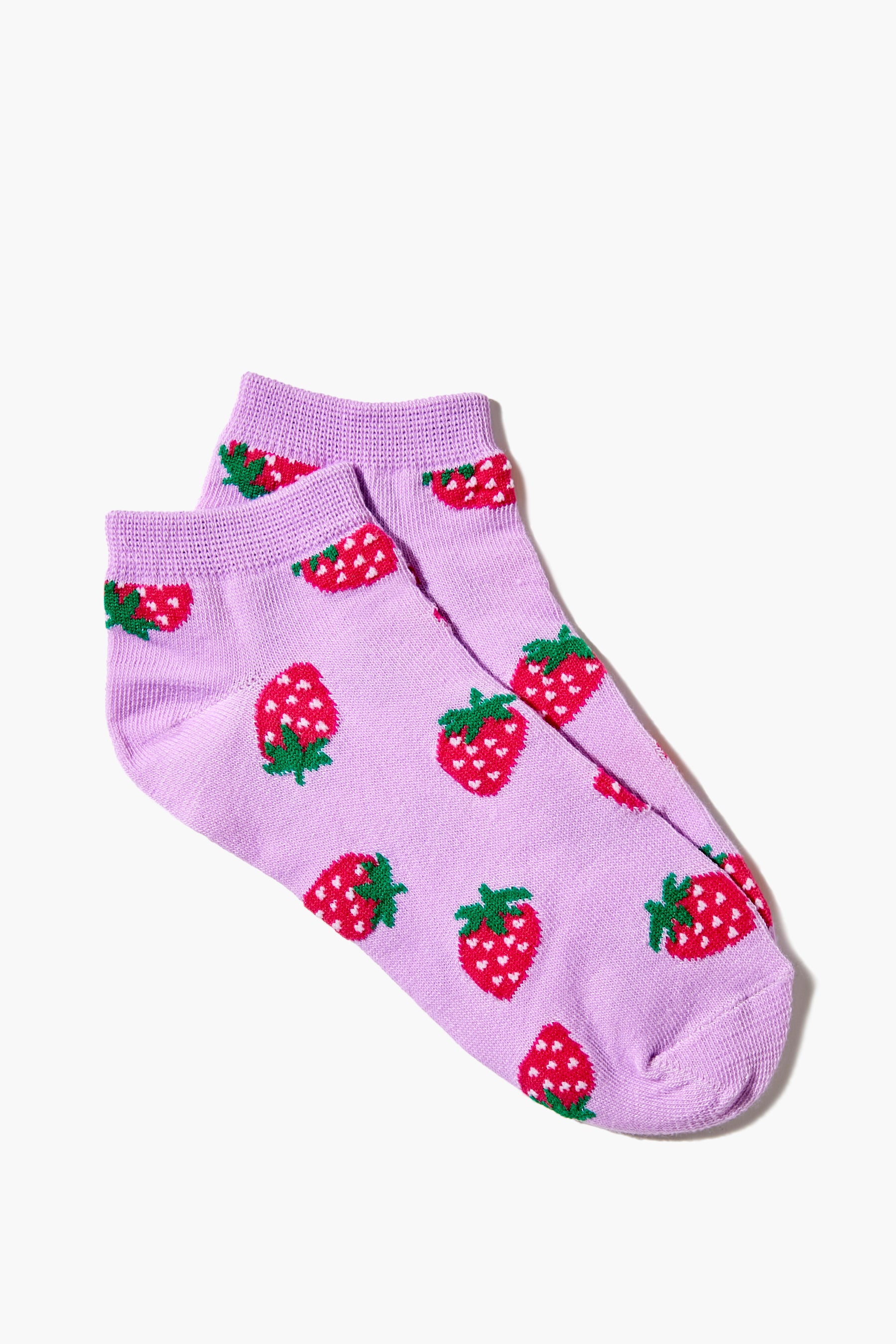 Lavendermulti Strawberry Print Ankle Socks 1