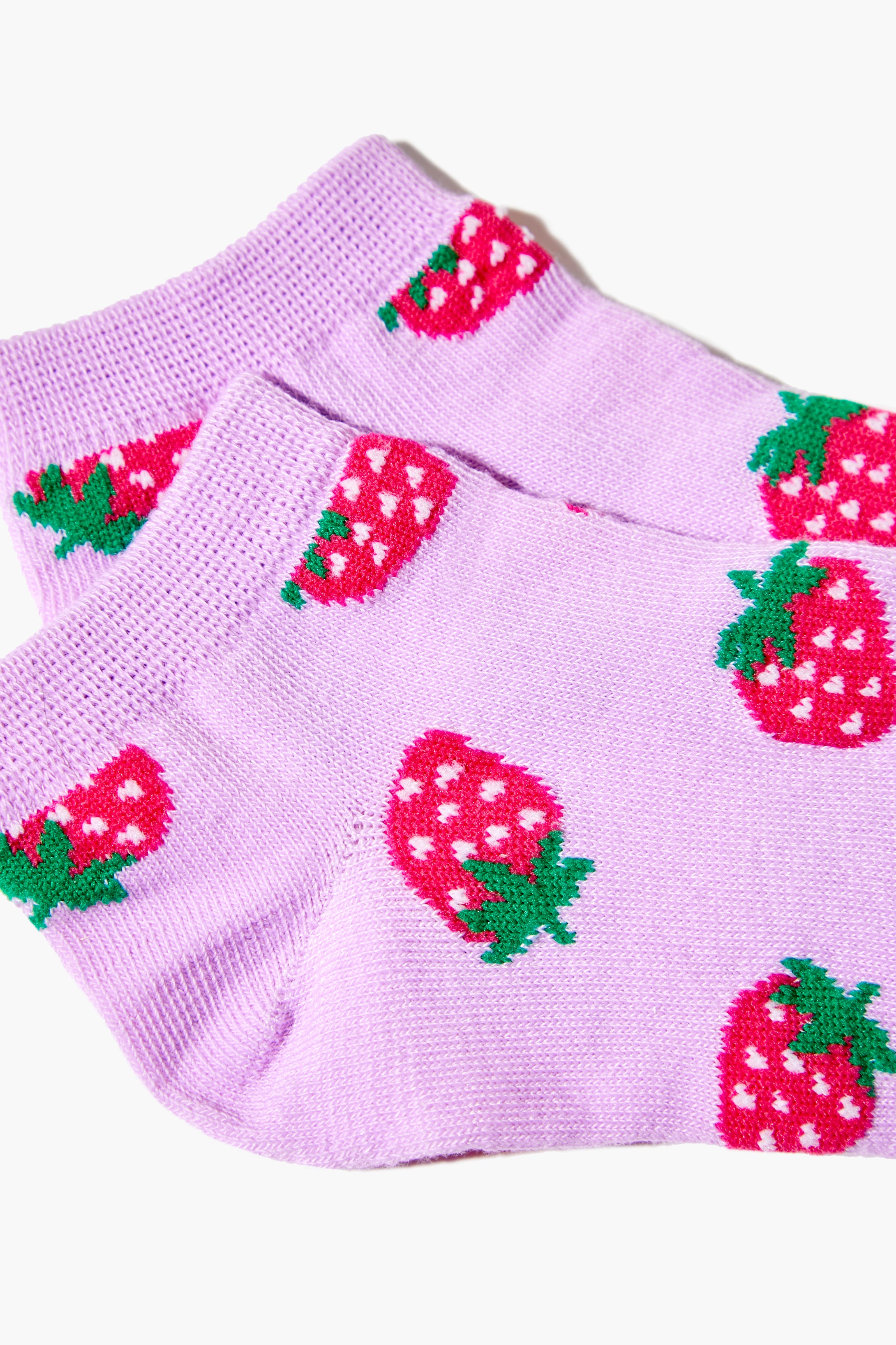 Lavendermulti Strawberry Print Ankle Socks 2