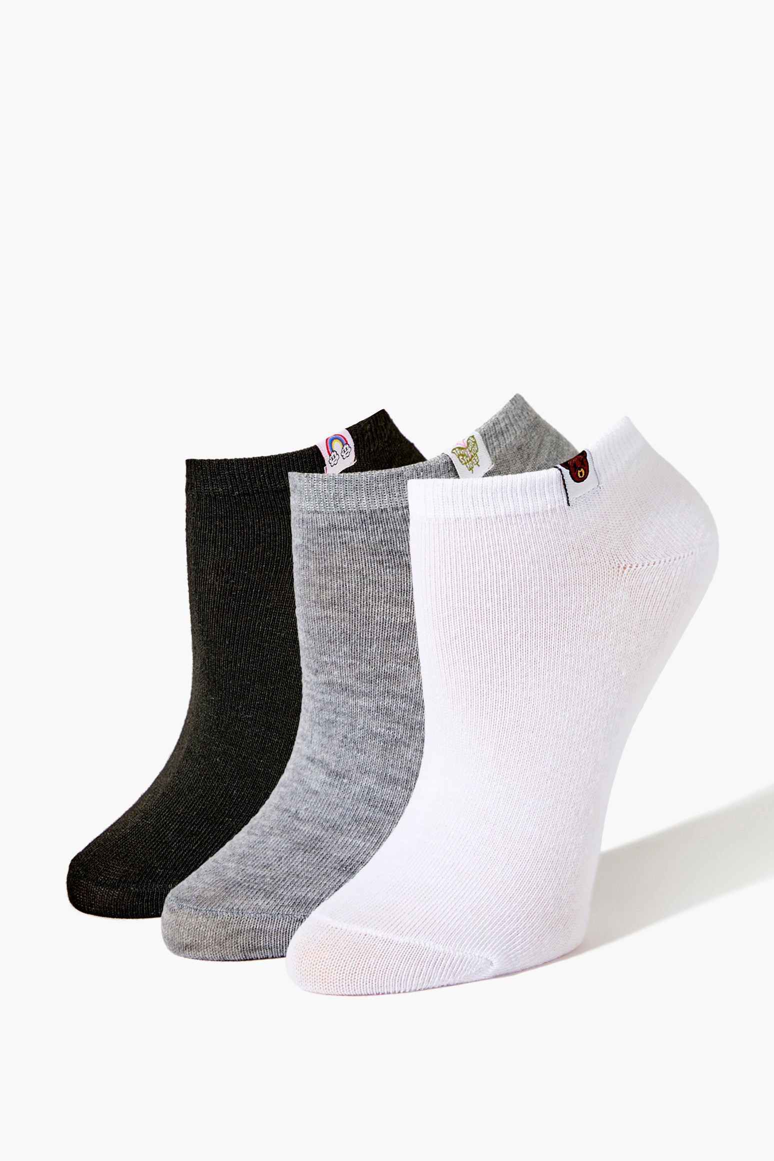 Whitemulti Assorted Ankle Socks Set - 3 pack