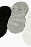 Black/grey Ribbed Ankle Sock Set - 3 Pack  2