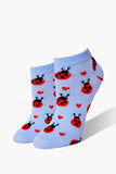 Blue/multi Ladybug Print Ankle Socks