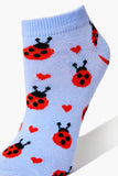 Blue/multi Ladybug Print Ankle Socks 1