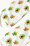 White/multi Avocado Print Ankle Socks 1
