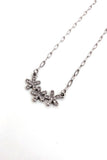 Silver Rhineston Flower Pendant Necklace 1