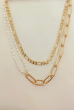 Goldwhite Layered Faux Pearl Necklace