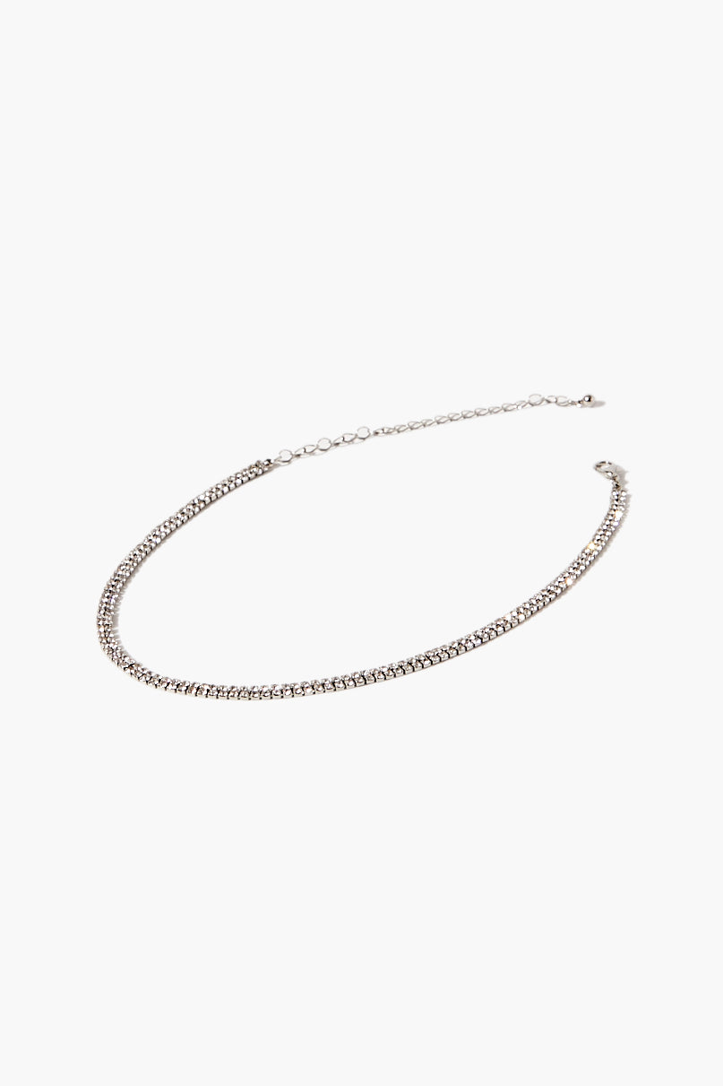 Silver CZ Necklace & Stud Earring Set 2