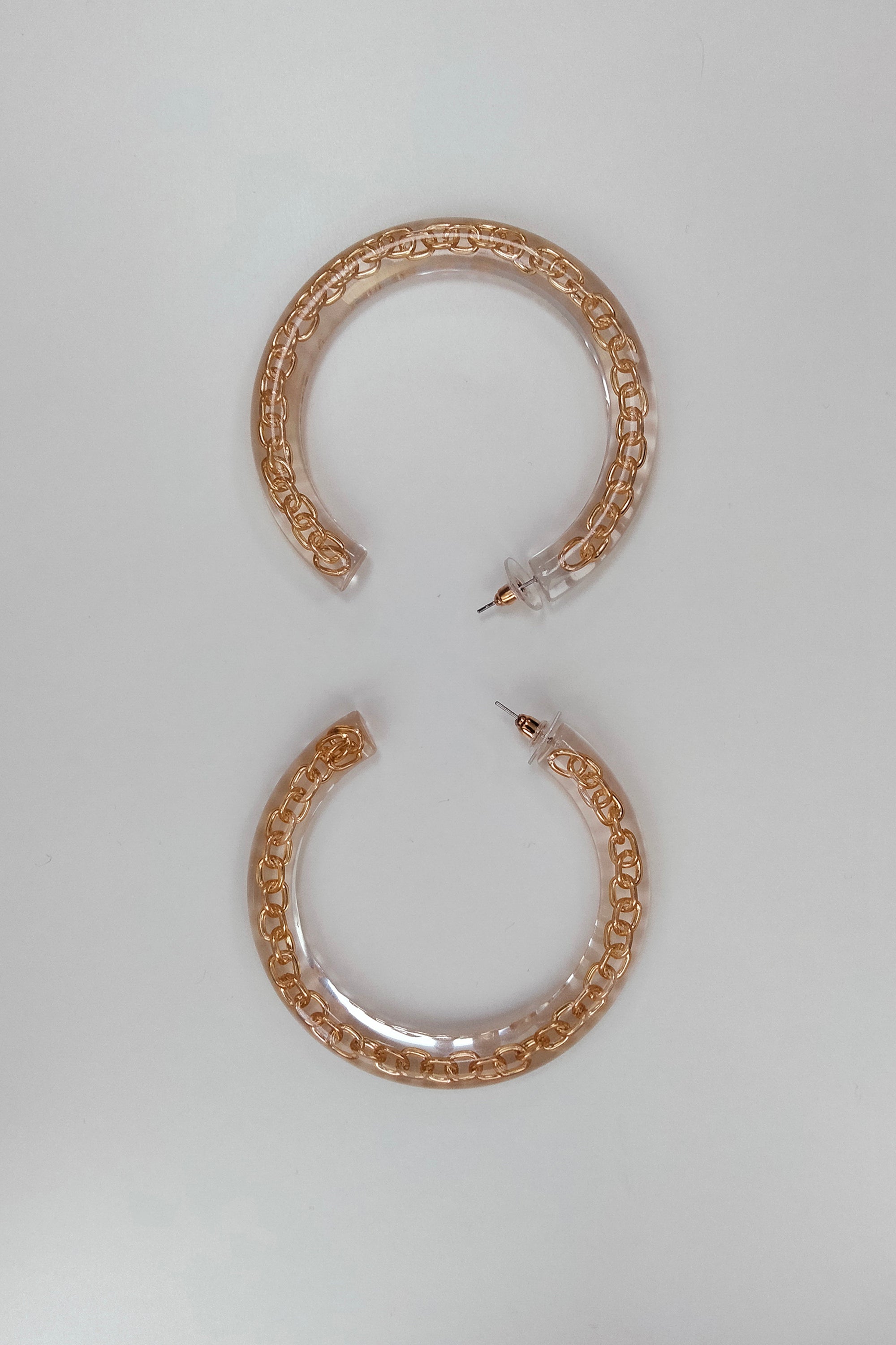 Goldclear Open-End Hoop Earrings