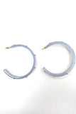 Blue Rhinestone-Studded Hoop Earrings 1